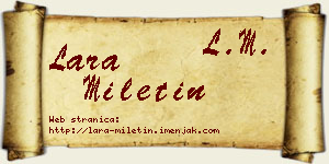Lara Miletin vizit kartica